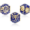image:imageRossSimons Capricorn  Blue Enamel Zodiac Bead Charm in 18kt Gold Over Sterling