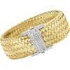 image:imageRossSimons Charles Garnier Aurora 110 ct tw CZ Wide Cuff Bracelet in 18kt Gold Over Sterling With Sterling Silver 7 inches