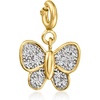image:imageRossSimons Diamond Butterfly Charm in 18kt Gold Over Sterling