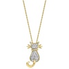 image:imageRossSimons Diamond Cat Pendant Necklace in 18kt Gold Over Sterling 18 inches