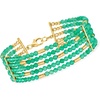 image:imageRossSimons Green Chalcedony Bead 5Row Bead Bracelet in 18kt Gold Over Sterling 7 inches