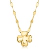 image:imageRossSimons Italian 10kt Yellow Gold Puffed Clover NecklaceNo Gemstone