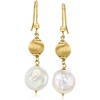 image:imageRossSimons Italian 1314mm Cultured Coin Pearl Beaded Drop Earrings in 18kt Gold Over Sterling