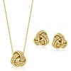 image:imageRossSimons Italian 14kt Yellow Gold Love Knot Jewelry Set Necklace and Stud Earrings 18 inches
