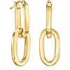 image:imageRossSimons Italian 14kt Yellow Gold Removable Paper Clip Link Hoop Drop Earrings
