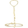 image:imageRossSimons Italian 18kt Gold Over Sterling Star Hand Chain Bracelet 7 inches