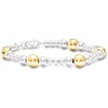 image:imageRossSimons Italian 48mm Graduated Sterling Silver and 18kt Gold Over Sterling Bead Braceletno gemstone