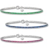 image:imageRossSimons Italian 600 ct tw Simulated Emerald Ruby and Sapphire Jewelry Set 3 Tennis Bracelets in Sterling SilverEmerald