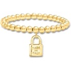 image:imageRossSimons Italian 6mm 18kt Gold Over Sterling Bead Stretch Bracelet With Made in Italy Lock Charmno gemstone