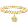 image:imageRossSimons Italian 6mm 18kt Gold Over Sterling Bead Stretch Bracelet With Sunflower Charmno gemstone