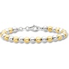 image:imageRossSimons Italian 6mm Sterling Silver and 18kt Gold Over Sterling Bead Braceletno gemstone
