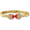 image:imageRossSimons Italian Carnelian and 130 ct tw CZ Twisted Cuff Bracelet in 18kt Gold Over Sterlingcarnelian