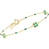 image:imageRossSimons Italian Green Enamel Clover Station Bracelet in 14kt Yellow Goldno gemstone