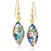 image:imageRossSimons Italian Multicolored Murrine Murano Glass Oval Bead Drop Earrings in 18kt Gold Over Sterling