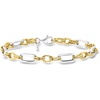 image:imageRossSimons Italian Sterling Silver and 18kt Gold Over Sterling Alternating Cable and Paper Clip Link Braceletno gemstone