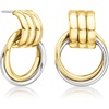 image:imageRossSimons Italian Sterling Silver and 18kt Gold Over Sterling Circle Drop Earrings