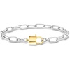 image:imageRossSimons Italian Sterling Silver and 18kt Gold Over Sterling Paper Clip Link Padlock Braceletno gemstone