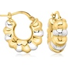 image:imageRossSimons Italian Sterling Silver and 18kt Gold Over Sterling Ribbed Hoop Earrings