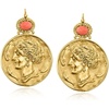 image:imageRossSimons Italian Tagliamonte Pink Coral Roman Portrait Drop Earrings in 18kt Gold Over Sterling