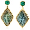 image:imageRossSimons Labradorite and 130 ct tw Emerald Drop Earrings in 18kt Gold Over Sterling