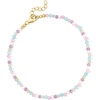 image:imageRossSimons MultiGemstone Bead and 335mm Cultured Pearl Anklet in 18kt Gold Over Sterling 9 inches