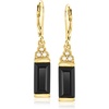 image:imageRossSimons Onyx Drop Earrings With 152mm Cultured Pearls in 18kt Gold Over Sterling