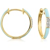 image:imageRossSimons Pastel Blue Enamel Hoop Earrings With Diamonds in 18kt Gold Over Sterling