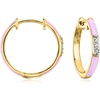 image:imageRossSimons Pastel Purple Enamel Hoop Earrings With Diamonds in 18kt Gold Over Sterling
