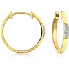 image:imageRossSimons Pastel Yellow Enamel Hoop Earrings With Diamonds in 18kt Gold Over Sterling