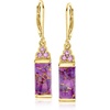 image:imageRossSimons Purple Turquoise and 20 ct tw Amethyst Drop Earrings in 18kt Gold Over Sterling
