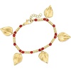 image:imageRossSimons Red Carnelian Bead Leaf Bracelet in 18kt Gold Over Sterling 7 inches