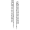 image:imageRossSimons RhodiumPlated 2Row Linear Drop Earrings With 775 ct tw Czs
