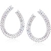image:imageRossSimons RhodiumPlated FrontBack Hoop Earrings With 700 ct tw Czs