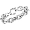 image:imageRossSimons Sterling Silver Alternating Twisted OvalLink Braceletno gemstone