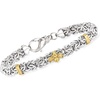 image:imageRossSimons Sterling Silver and 18kt Gold Over Sterling Byzantine Bumblebee Station Braceletno gemstone