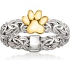 image:imageRossSimons Sterling Silver and 18kt Gold Over Sterling Byzantine Paw Print RingNo Gemstone