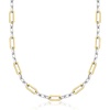 image:imageRossSimons Sterling Silver and 18kt Gold Over Sterling Paper Clip Link NecklaceNo Gemstone