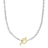 image:imageRossSimons Sterling Silver and 18kt Gold Over Sterling SingaporeChain Toggle NecklaceNo Gemstone