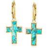 image:imageRossSimons Turquoise Cross Drop Earrings in 18kt Gold Over Sterling