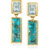 image:imageRossSimons Turquoise and 240 ct tw Sky Blue Topaz Drop Earrings in 18kt Gold Over Sterling