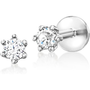 image:imagePure Collection by RossSimons 010 ct tw Diamond FlatBack Stud Earrings in Sterling Silver