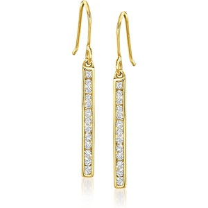 image:imagePure Collection by RossSimons 025 ct tw LabGrown Diamond Linear Bar Drop Earrings in 18kt Gold Over Sterling