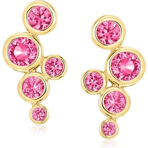 image:imagePure Collection by RossSimons 090 ct tw LabGrown Pink Sapphire Bubble Earrings in 18kt Gold Over Sterling