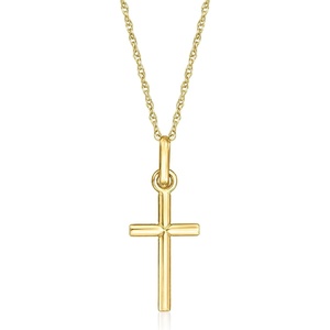 image:imagePure Collection by RossSimons 14kt Yellow Gold Classic Cross Pendant NecklaceNo Gemstone