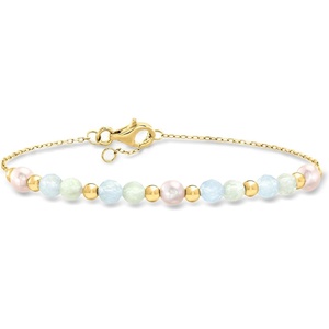 image:imagePure Collection by RossSimons 180 ct tw Aquamarine and 445mm Prehnite Bead Bracelet With 455mm Cultured Pearls in 18kt Gold Over Sterling65 Inches