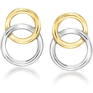 image:imagePure Collection by RossSimons 18kt Gold Over Sterling and Sterling Silver Interlocking Circle Earrings