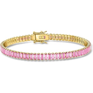 image:imagePure Collection by RossSimons 775 ct tw LabGrown Pink Sapphire Tennis Bracelet in 18kt Gold Over SterlingCreated Sapphire