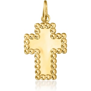 image:imagePure Collection by RossSimons Italian 10kt Yellow Gold Beaded Cross Pendant