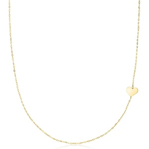 image:imagePure Collection by RossSimons Italian 10kt Yellow Gold Single Heart Station NecklaceNo Gemstone