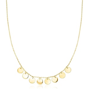 image:imagePure Collection by RossSimons Italian 14kt Yellow Gold MultiDisc Necklace 16 inches